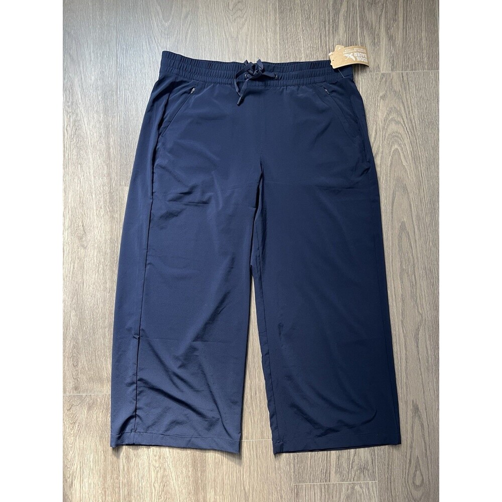 Eddie Bauer Departure Collection Wide Leg Crop Atlantic Navy NEW Sz Large